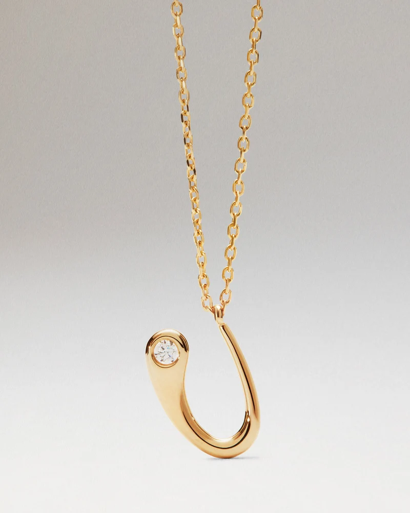 U initial pendant necklace
