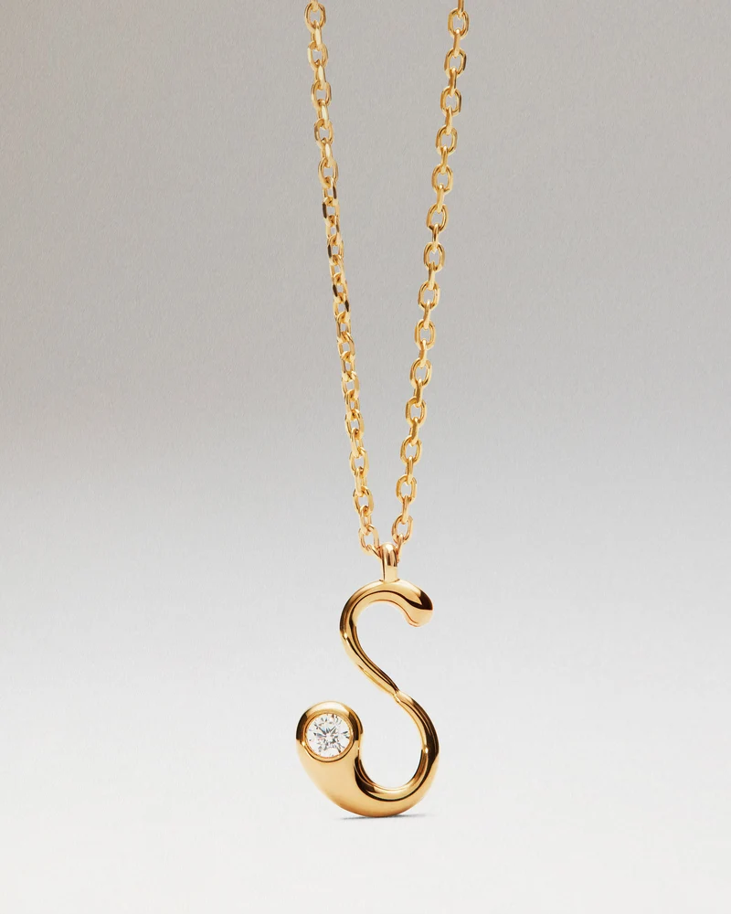 S initial pendant necklace