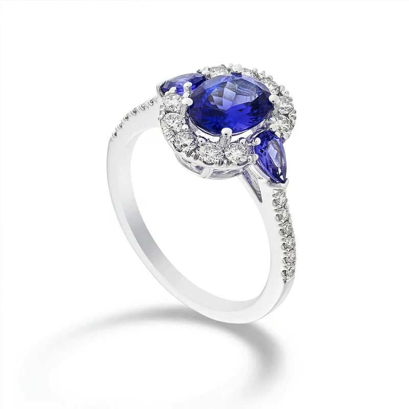 Golay anello tanzanite ovale 8x6-gocce 4x3 e cont. ACLC463DTZ8643B-24192110006