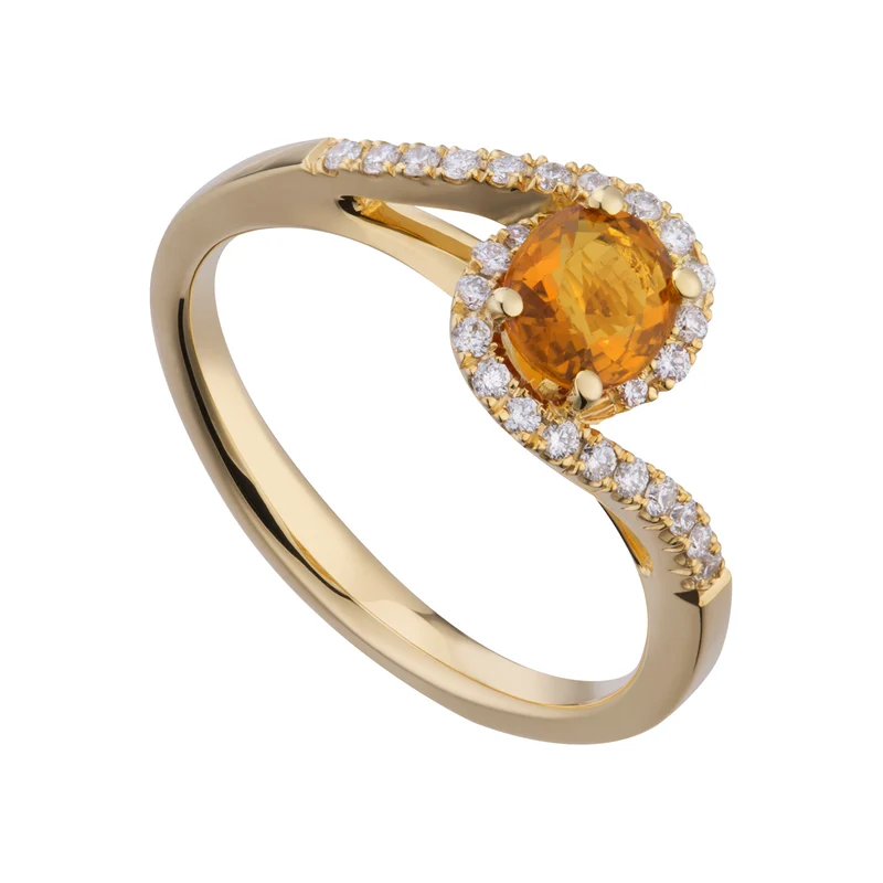 Golay anello zaffiro yellow ovale6x5 e contorno diamanti ACLC203DIZY-21034110062