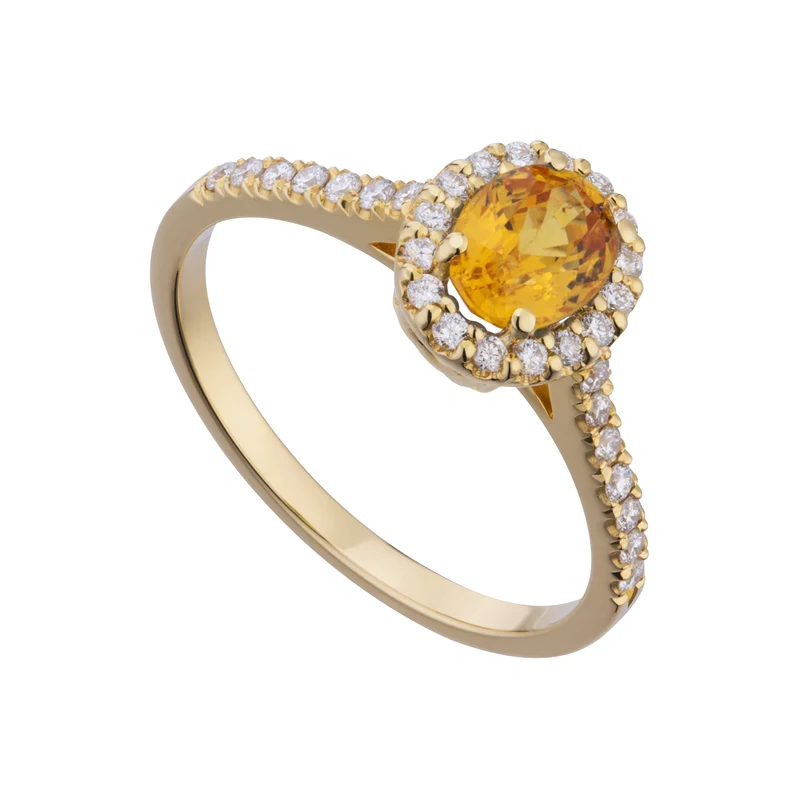 Golay anello diamanti con zaffiro yellow ovale 5x6 ACLC200DIZY-21284110059