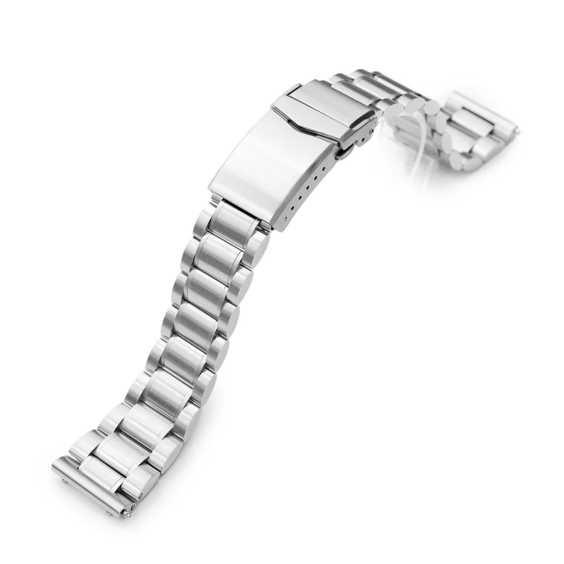 20mm or 22mm Entwine (Pull-Twist) QR Watch Band Straight End Quick Release, 316L Stainless Steel Brushed V-Clasp