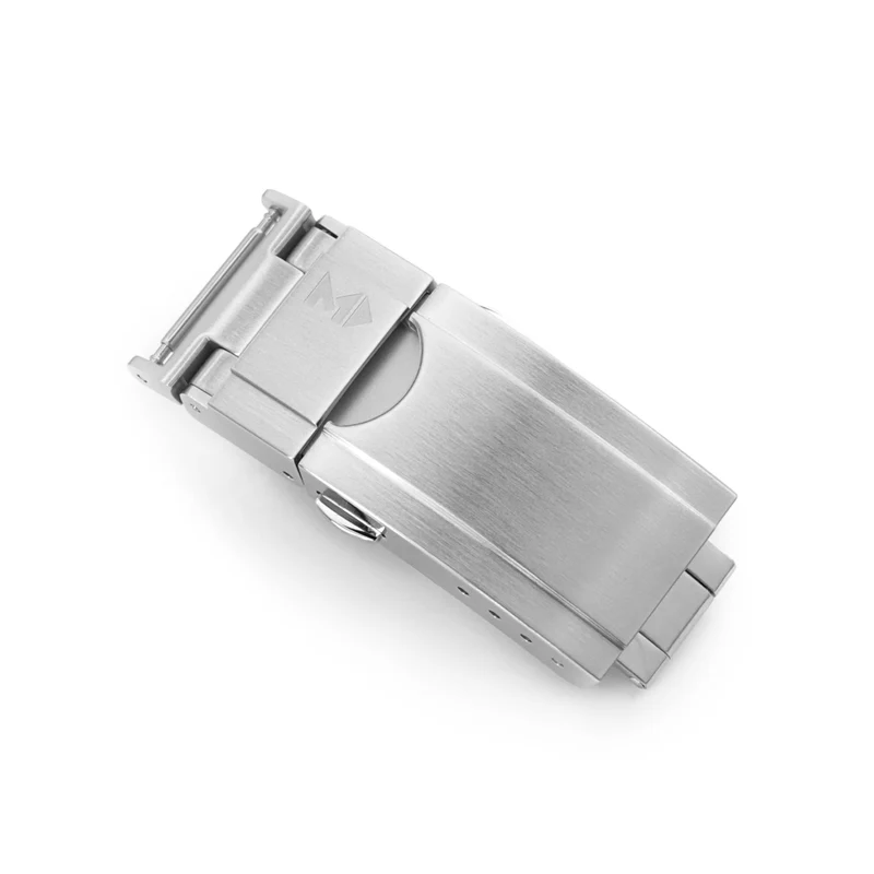 Cuboid Brushed Stainless Steel Tri-Fold Clasp for Watch Bands
