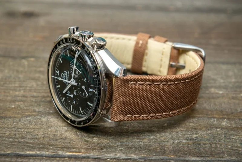 Sailcloth, Cordura military grade watch strap, Quick-release spring bars are installed, lined with Lorica eco-leather by FinWacthStraps®