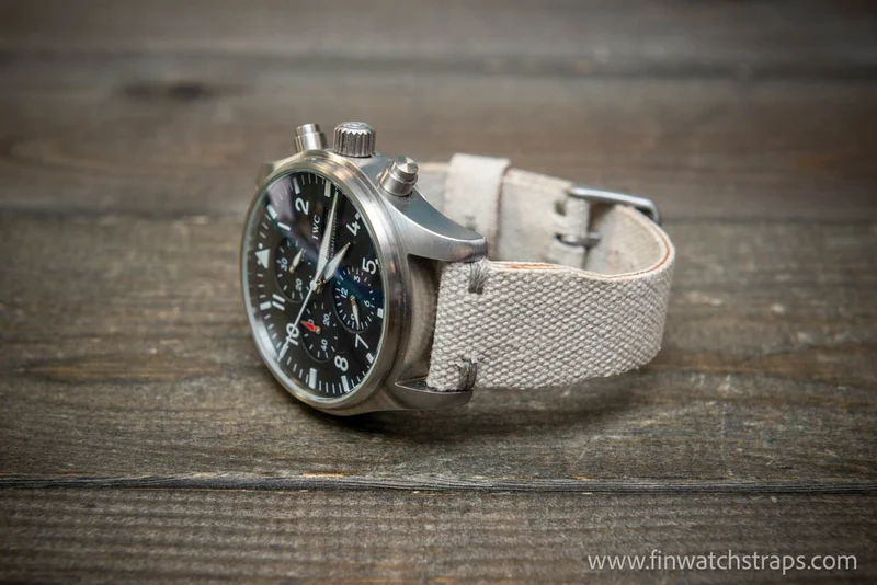 Vintage washed canvas Pilot watch strap, Aviator model, Military style tapered model 19x16mm, 20x16mm, 21x18mm, 22x18mm, 23x20mm, 24x20mm. Full customisation options.