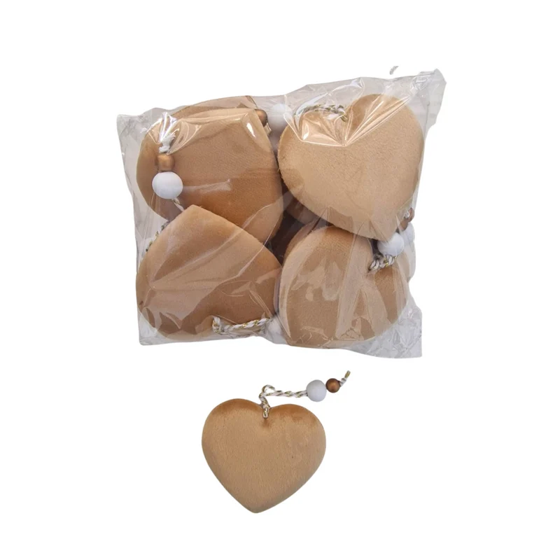 Set 12 Decorazioni a Forma di Cuore in Velluto – 8x7 cm