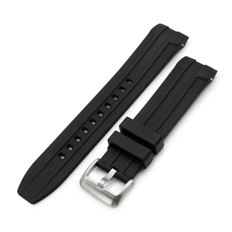 StrapXPro LXH1C Black Rubber Strap for Longines Hydroconquest Conquest 41mm