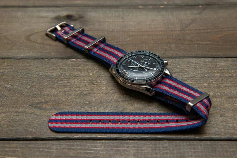 Military Nylon Watch Strap, Army Style Single Pass Watch Band by FinWatchStraps®,watch lugs 20 mm,22 mm.