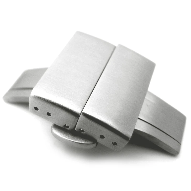 20mm, 22mm, 24mm Deployment Buckle / Clasp, Brushed Stainless Steel with Release Button