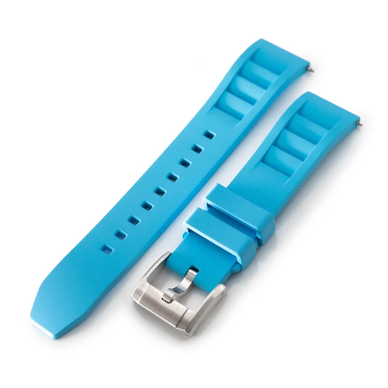 Sky Blue RM Vented FKM Rubber Quick Release Strap 20mm 22mm