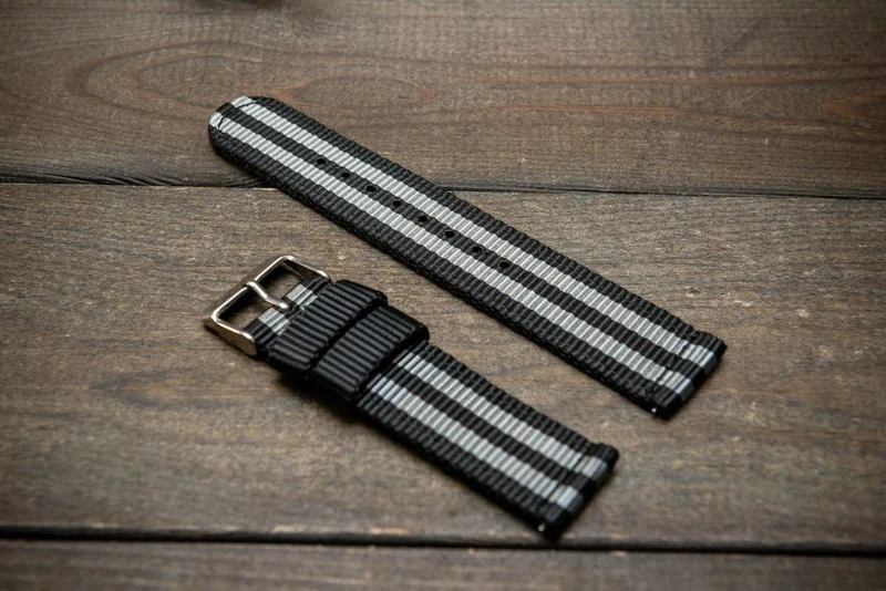 Bond Style Nylon Military Watch Strap, army two piece watch band