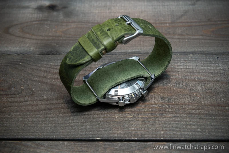 One-piece military watch band, watch strap Badalassi wax olive