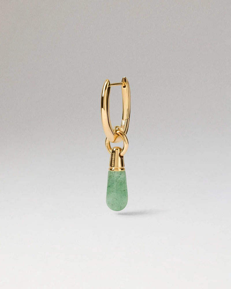 Green Aventurine Jupiter Single Hoop