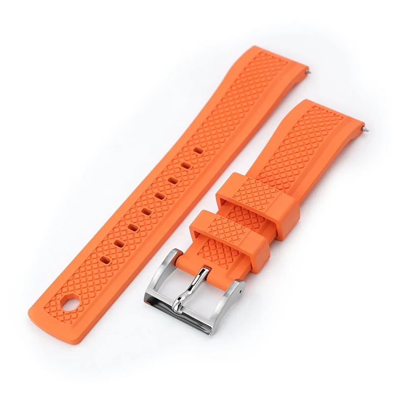 Orange Crisscross FKM Rubber Quick Release Strap 20mm 22mm