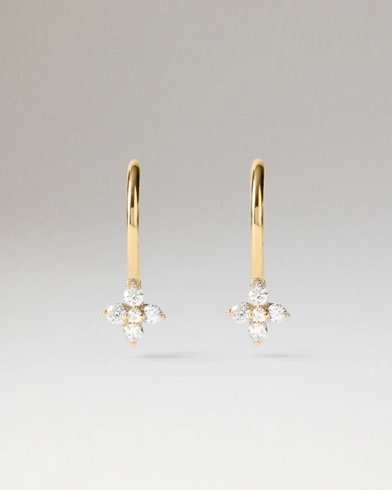 Diamonds and Gold Maggie Solitary Hoops