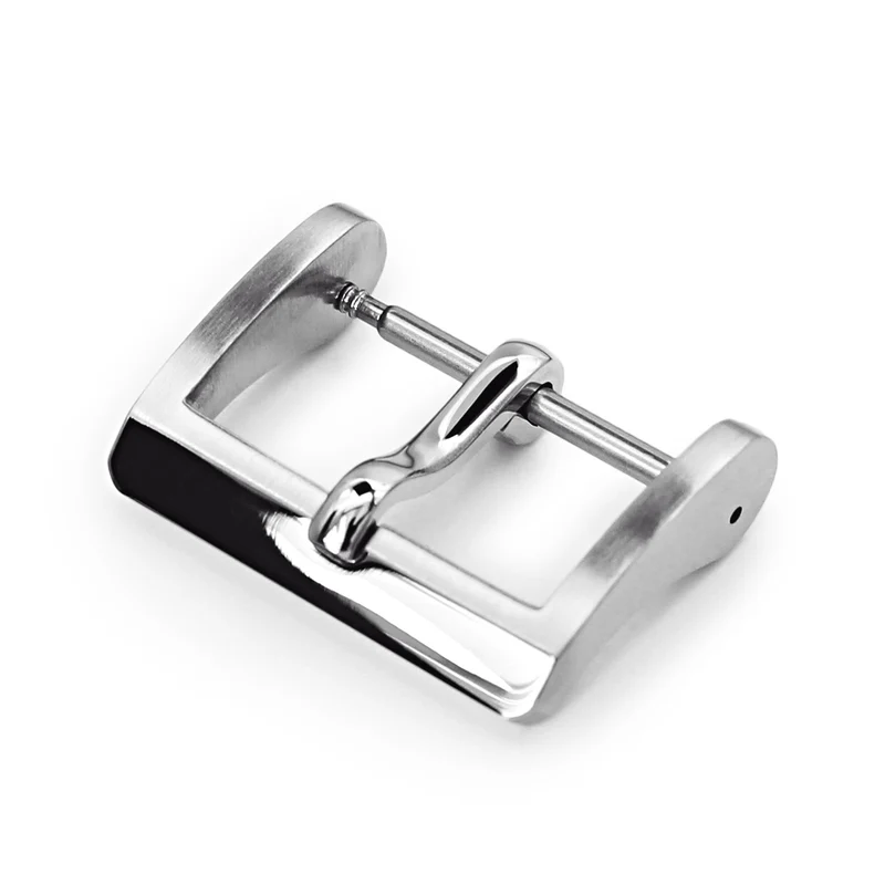 16mm, 18mm, 20mm, 22mm #66 Sporty Tang Buckle for Leather Watch Strap, Polished & Brushed