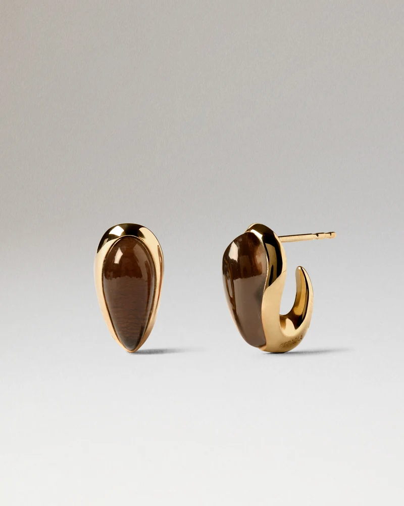 Smoky Quartz Luna Earrings