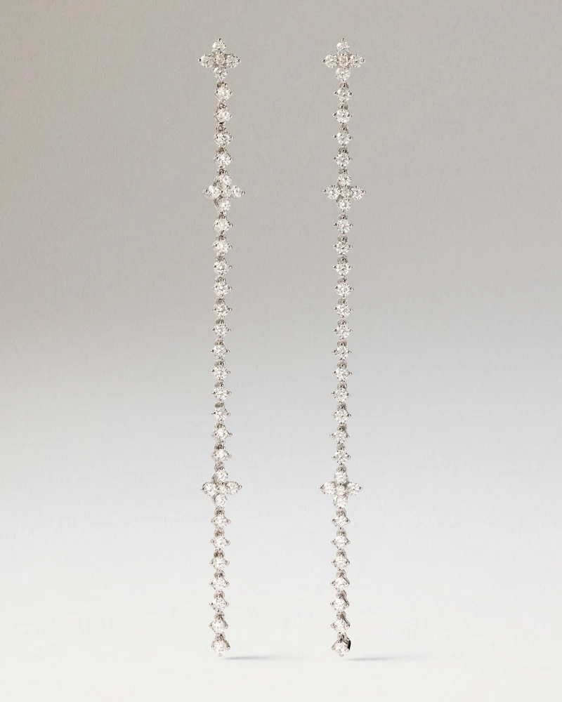 Diamonds and White Gold Maggie Cascade Earrings
