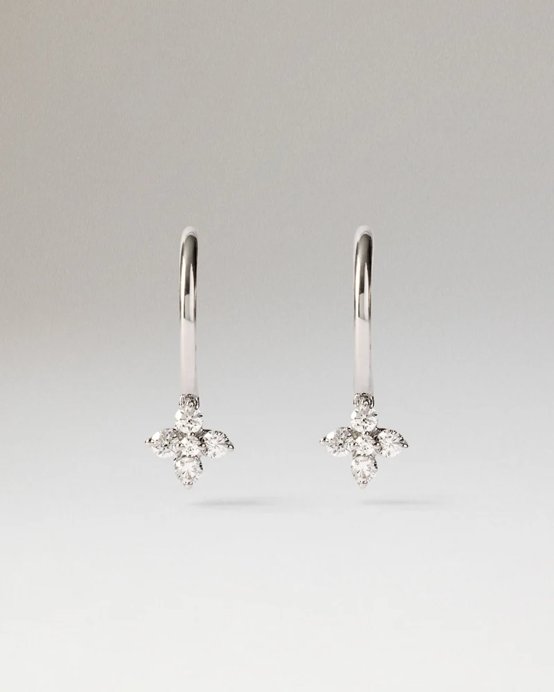 Diamonds and White Gold Maggie Solitary Hoops