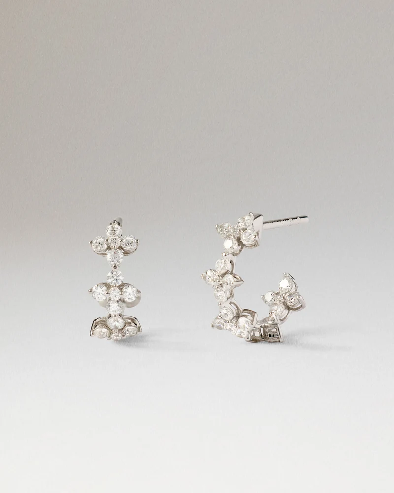 Diamonds and White Gold Maggie Blossom Earrings