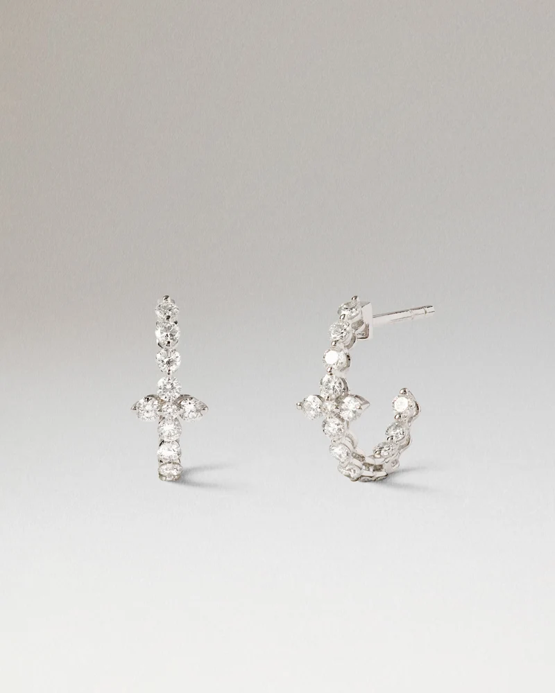 Diamonds and White Gold Maggie Solitary Earrings