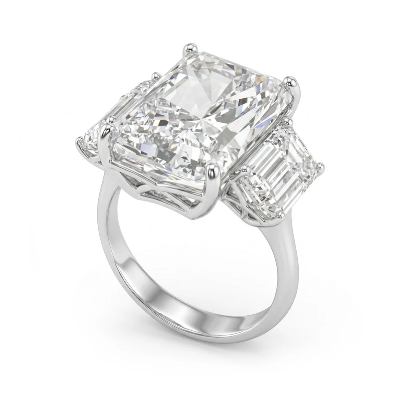 X-Diamond an 18kt lab g.d.tot. ct.13,97, cen radiant ct 10,51, ed emerald laterali ct 3,46 XXDAPU135O4RCBI1397