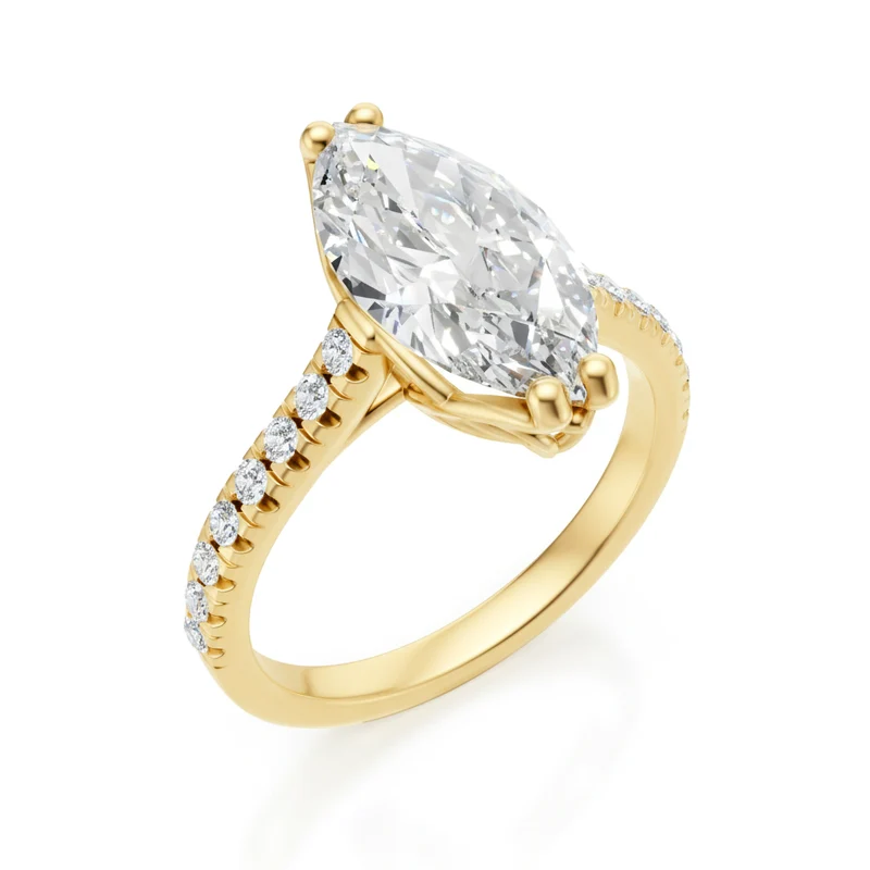 X-Diamond an 18kt lab g.d. ct.tot. 2,25- centr. ct. 2,09 marquise - gambo incassato 0,16ct XXDAPU118O1MABI225