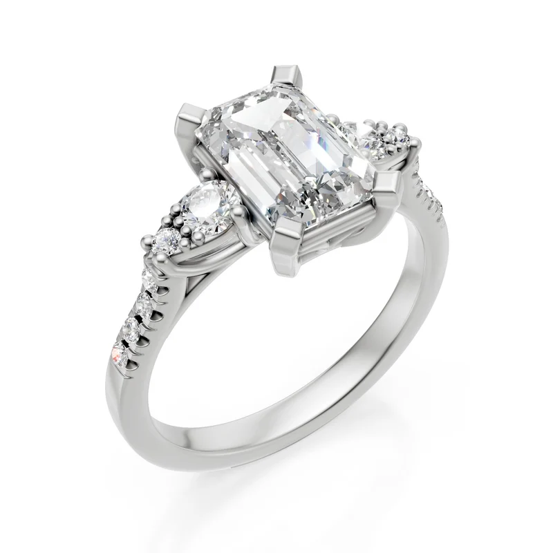 X-Diamond an 18kt lab g.d. ct.2,17, cen. ottagonale 1,86ct, laterali e gambo incassato XXDAPU066O4OTBI217