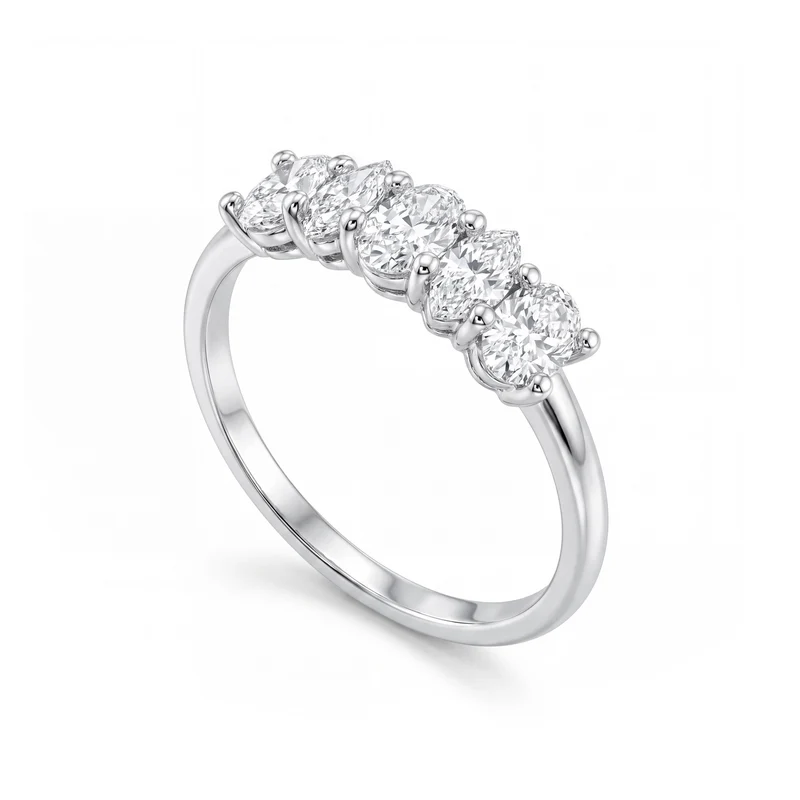 X-Diamond an 18kt veretta cinque forme lab g.d. tot ct. 1,12, marquise ct. 0,24, ovali ct. 0,54 XXDAN026O4BI078