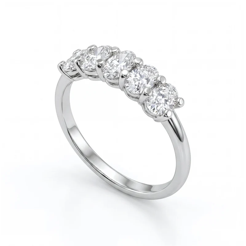 X-Diamond an 18kt veretta cinque ovali lab g.d. tot. ct 1,10 XXDAN023O4OVBI110