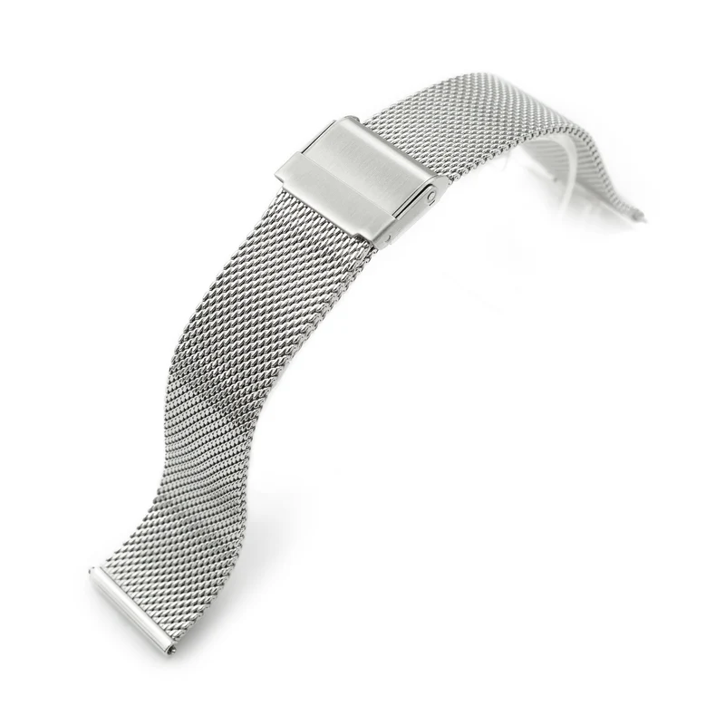 Superfine Quick Release Polished Mesh Watch Band 18mm 19mm 20mm 22mm