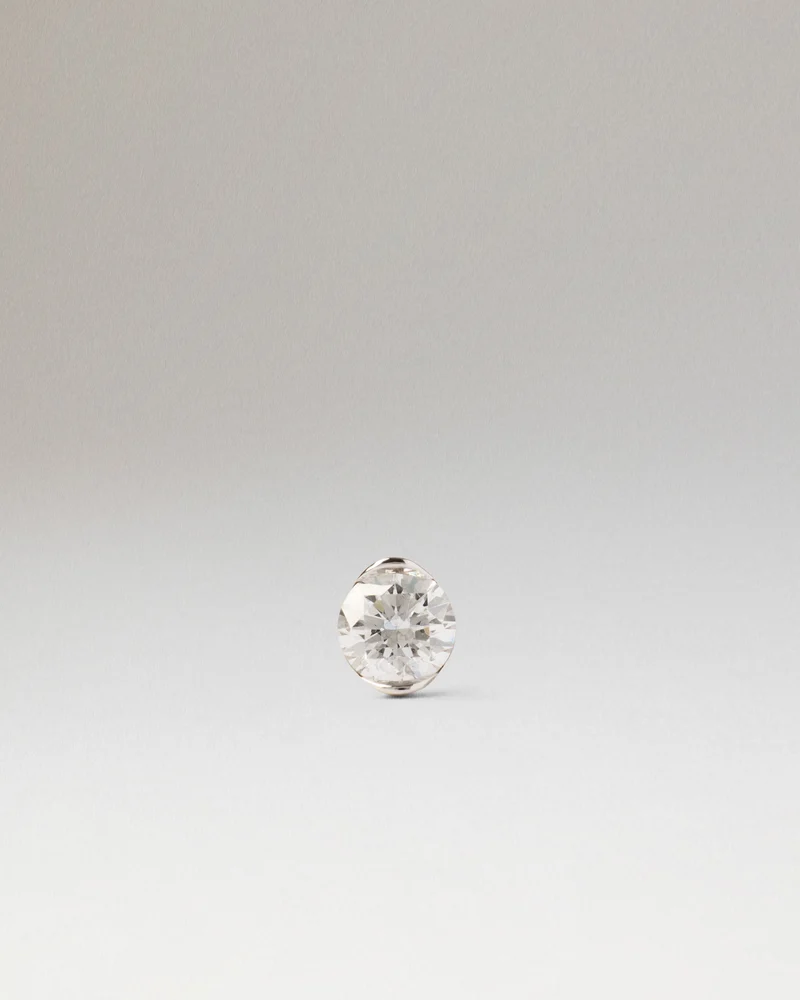 Diamond and white gold Grace stud single earring