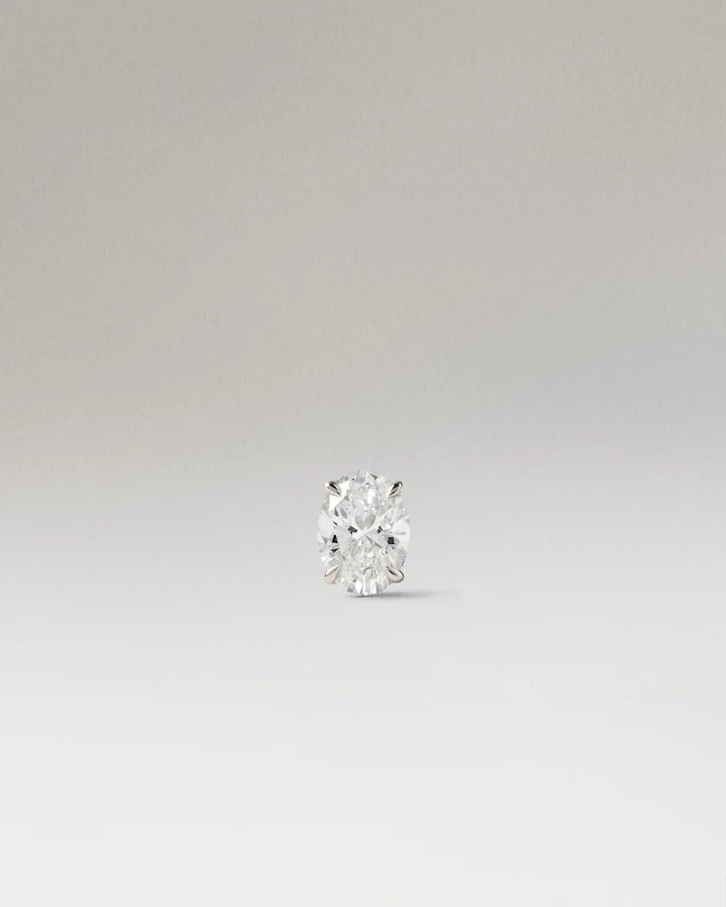 Diamond and white gold Ace stud single earring
