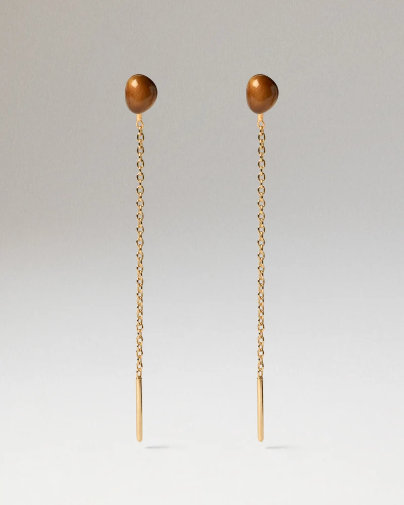 Tiger Eye Lyra Earrings