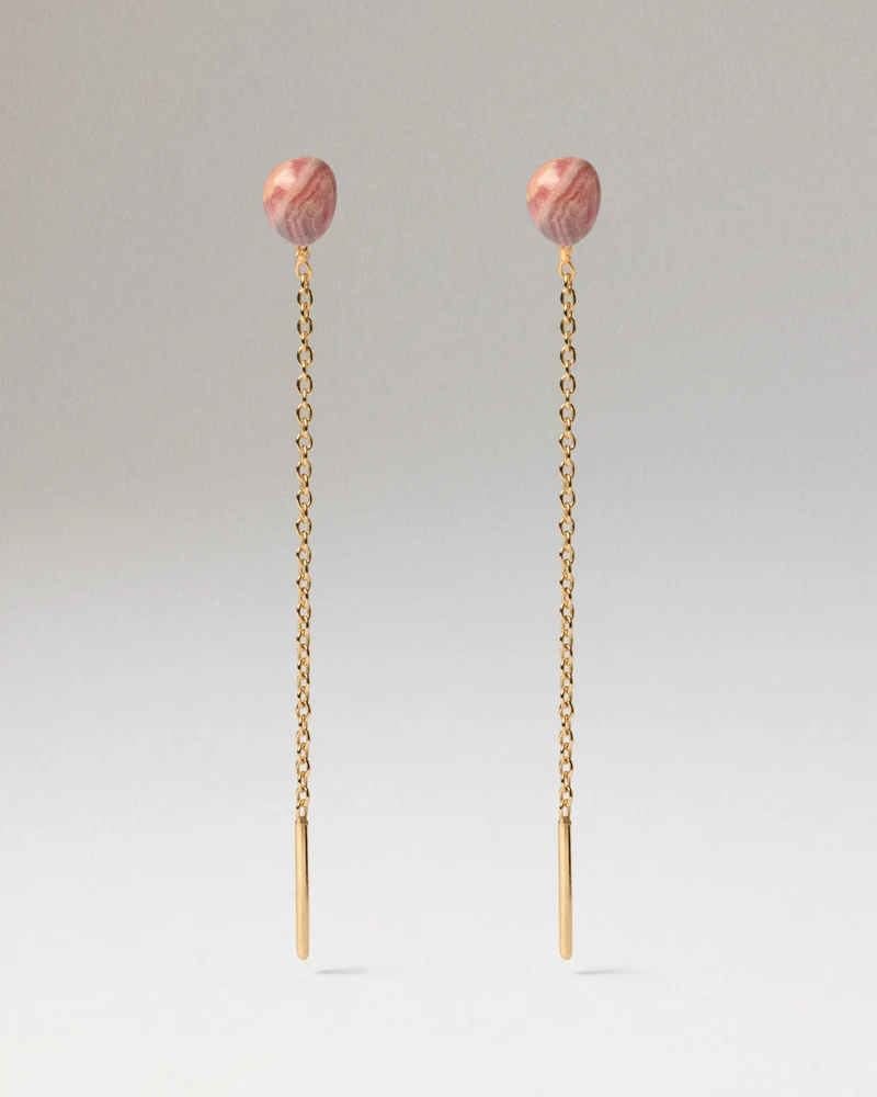 Rhodochrosite Lyra Earrings