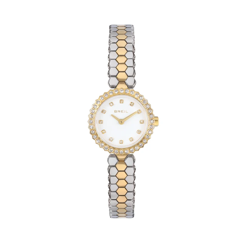 Breil orologio Primp 24mm bianco quarzo acciaio finiture PVD oro 14k TW2200