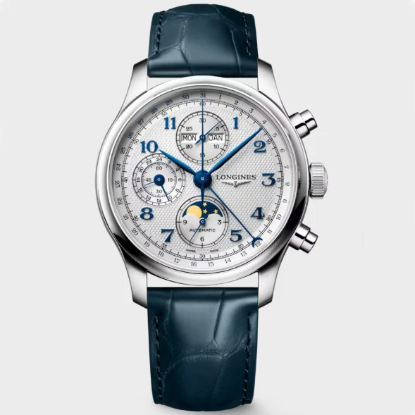 Longines orologio Master Collection Chrono Moonphase 41mm argento automatico acciaio L2.962.4.73.2
