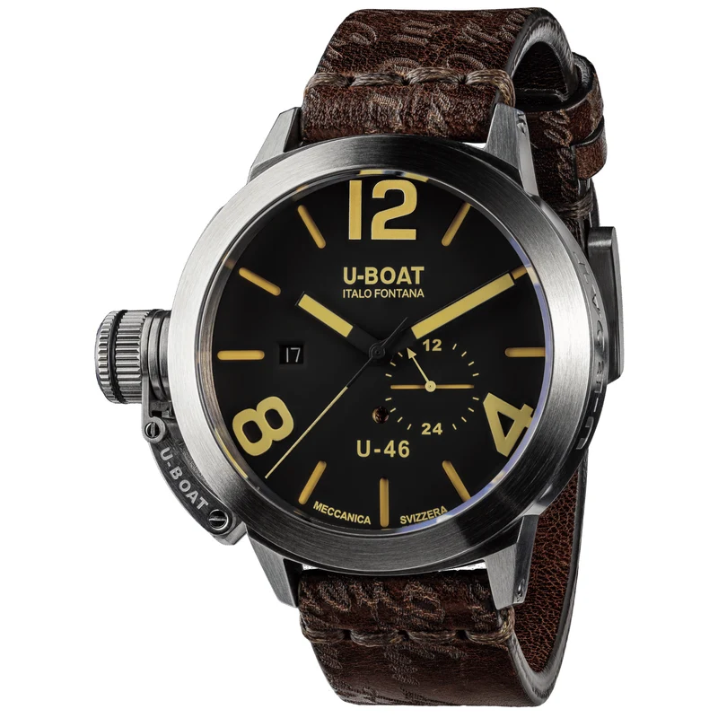 U-BOAT orologio Classico U-46 46mm nero automatico acciaio 4646
