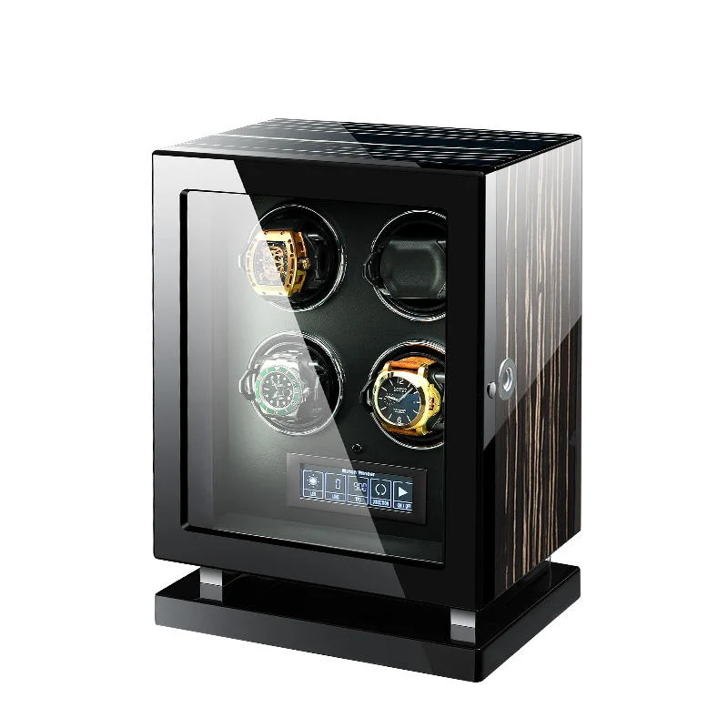 Capodagli scatola cofanetto rotore carica 4 orologi in legno con serratura smart e luce MQ6304