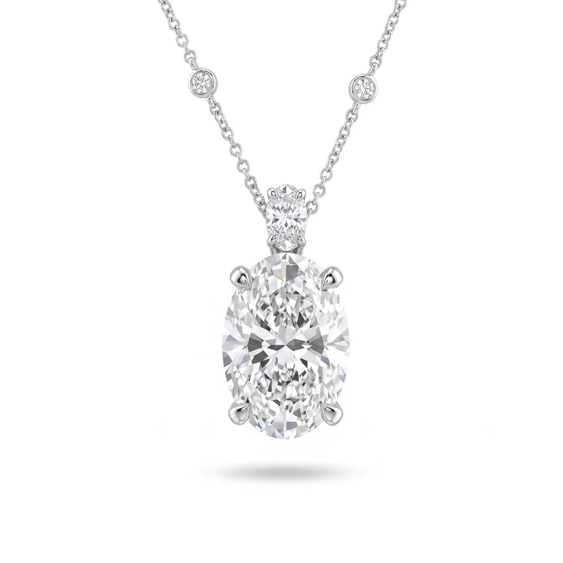X-Diamond cl 18kt ovale lab g.d. tot. ct.5,29, cen. ct.5,09, contromaglia ovale e catena incassata, ct.0,26 XXDGPU070O4OVBI529