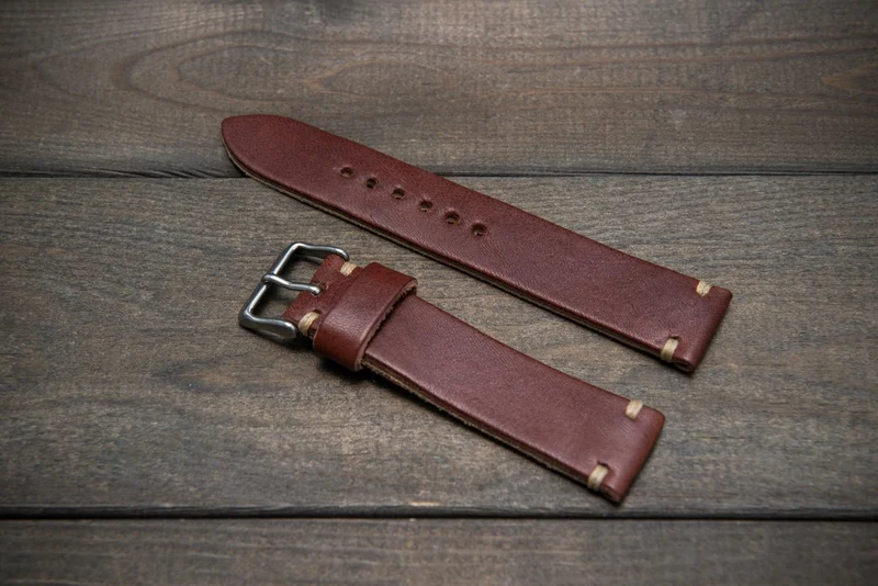 Vachetta leather watch strap, Puimino Timto Bruciato, thickness 3 mm, 10-26 mm