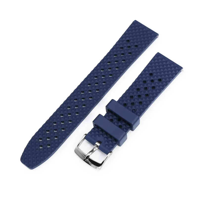 Rhombus Blue FKM Quick Release rubber watch strap, 20mm