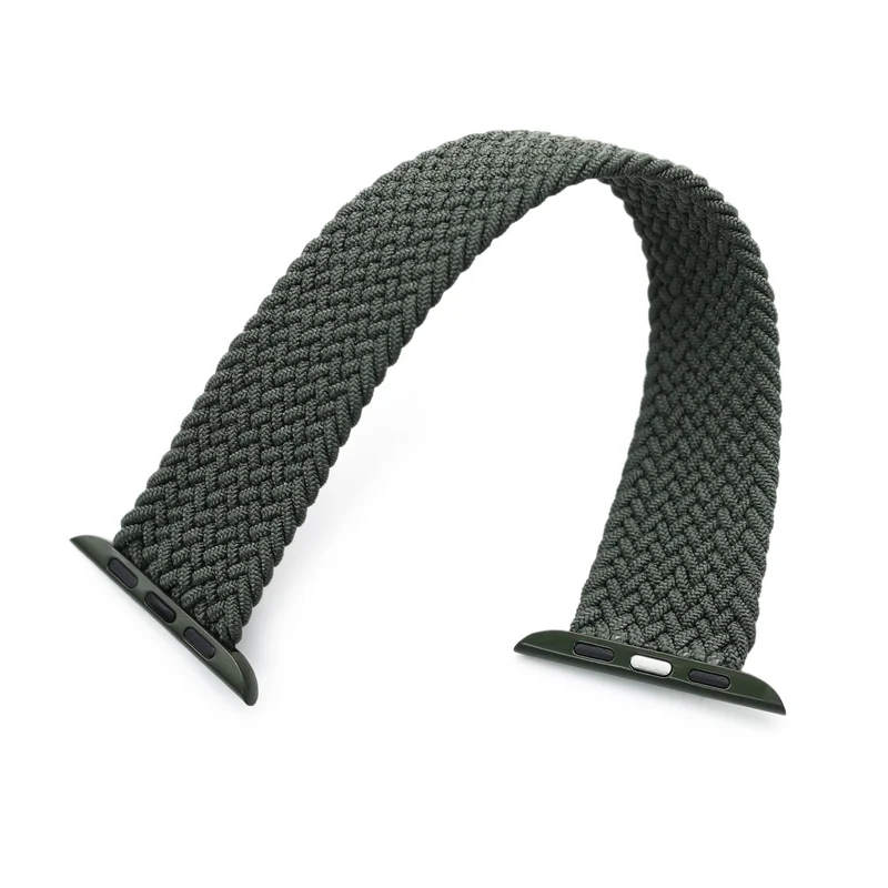 Stretchable Military Green Solo Loop Braided Watch Band compatible with Apple Watch 44mm / 42mm models