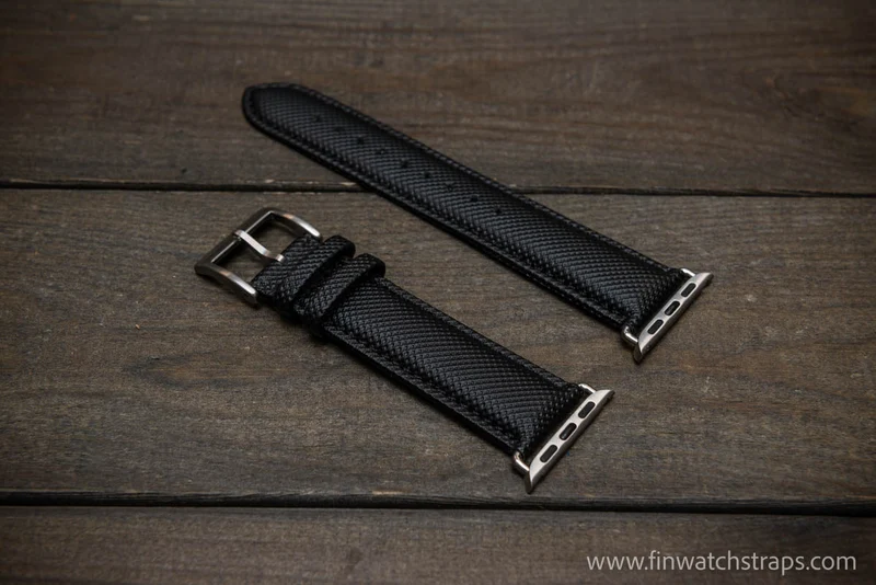 Sailcloth Apple Watch series 3,4,5,6,7 artisan leather watch band. Waterproof. 40 mm/41 mm/ 44 mm/45mm