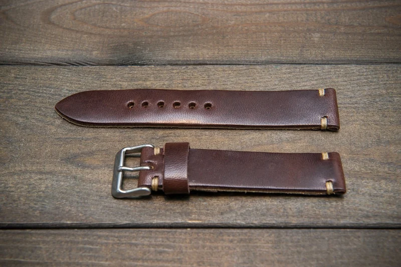 Vachetta leather watch strap, New Oily Moro 10-26 mm