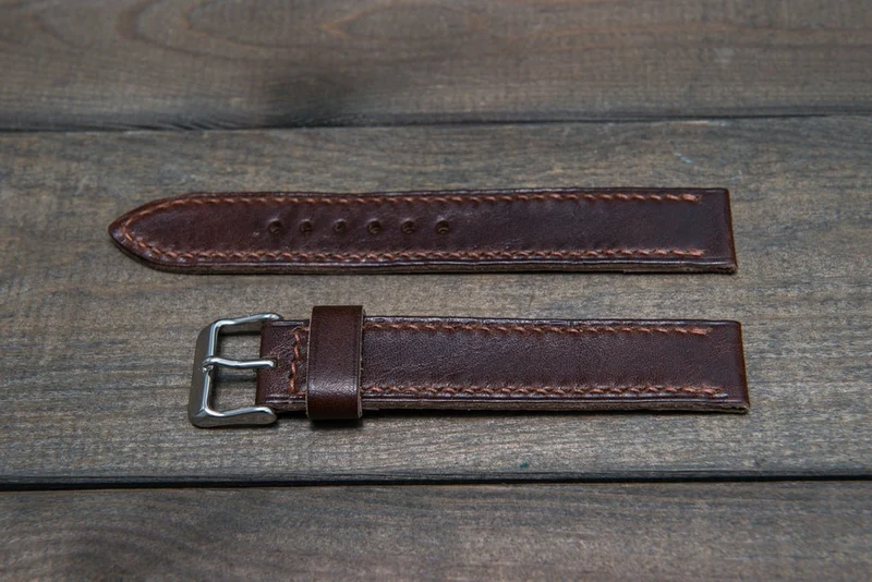 Buttero leather watch strap, handmade in Finland - 16mm, 17 mm, 18mm, 19 mm, 20mm, 21mm, 22mm, 23 mm, 24mm, 25 mm, 26 mm.