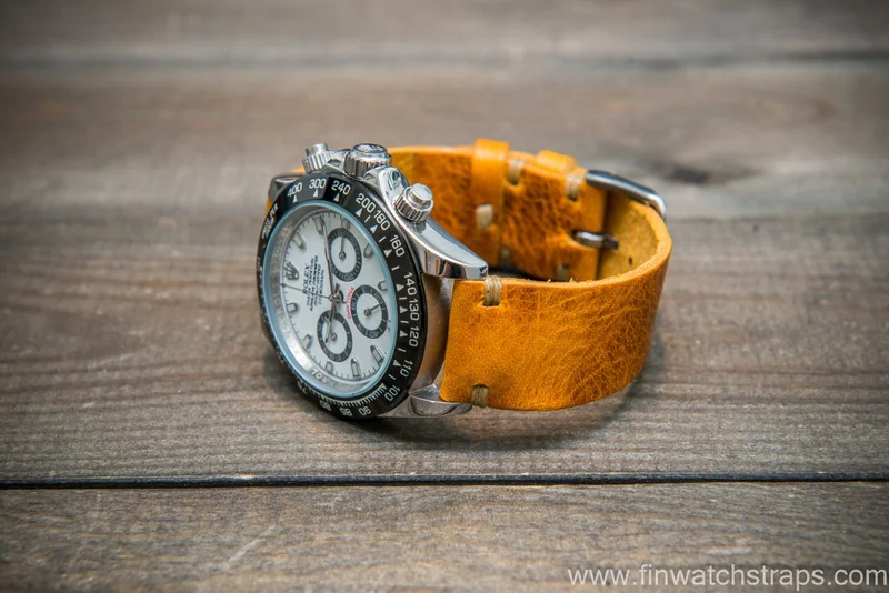 Badalassi Napoli Wax leather watch strap. Hand-made to order in Finland.