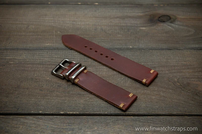 Leather Watch Strap, Horween Chromexcel horsebutt leather watch band, Handmade in Finland - 16, 17, 18, 19, 20, 21, 22, 23, 24, 25, 26 mm.