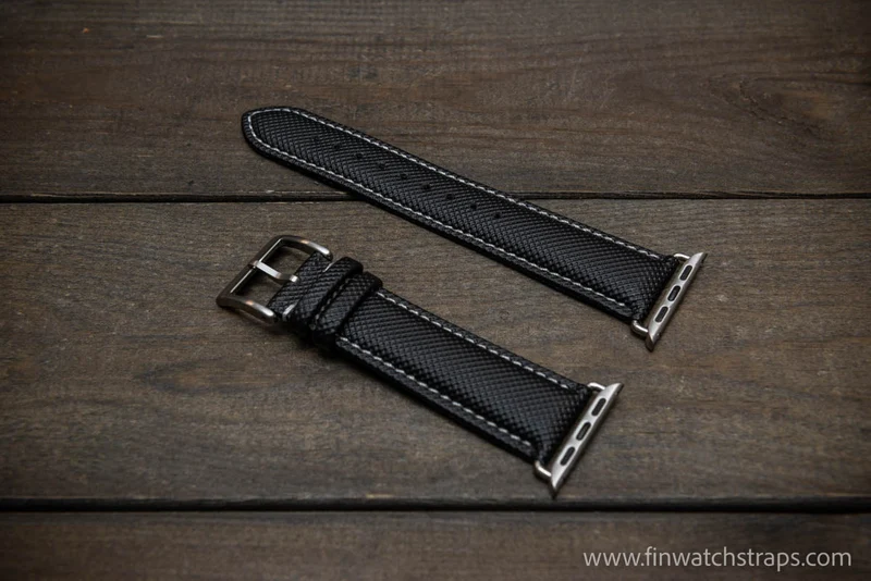 Sailcloth Apple Watch series 3,4,5,6,7 artisan leather watch band. Waterproof. 40 mm/41 mm/ 44 mm/45mm