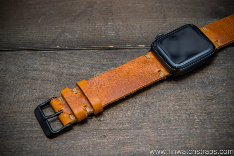 Apple Watch 10, 11 artisan leather watch band. Badalassi Wax Italian leather.
